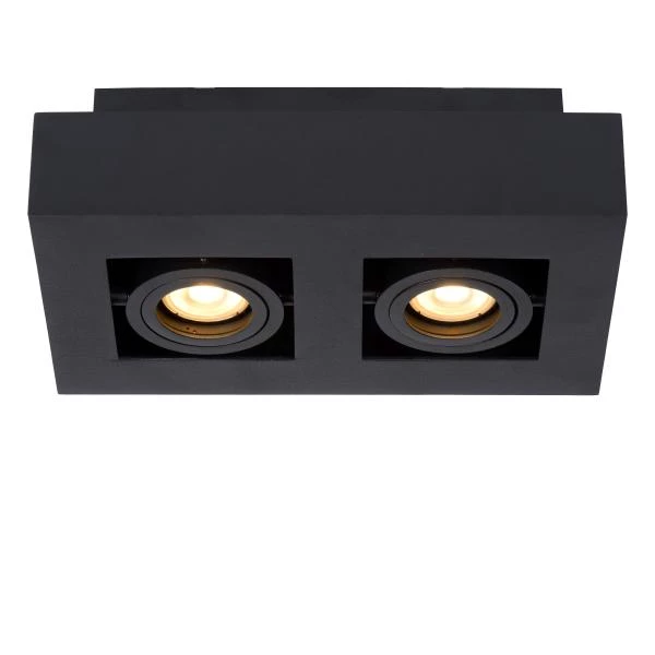 Lucide XIRAX - Deckenstrahler - LED Dim to warm - GU10 - 2x5W 2200K/3000K - Schwarz - detail 1